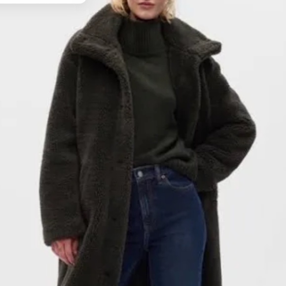 NWT Gap Sherpa coat mistletoe green xs - Picture 8 of 8